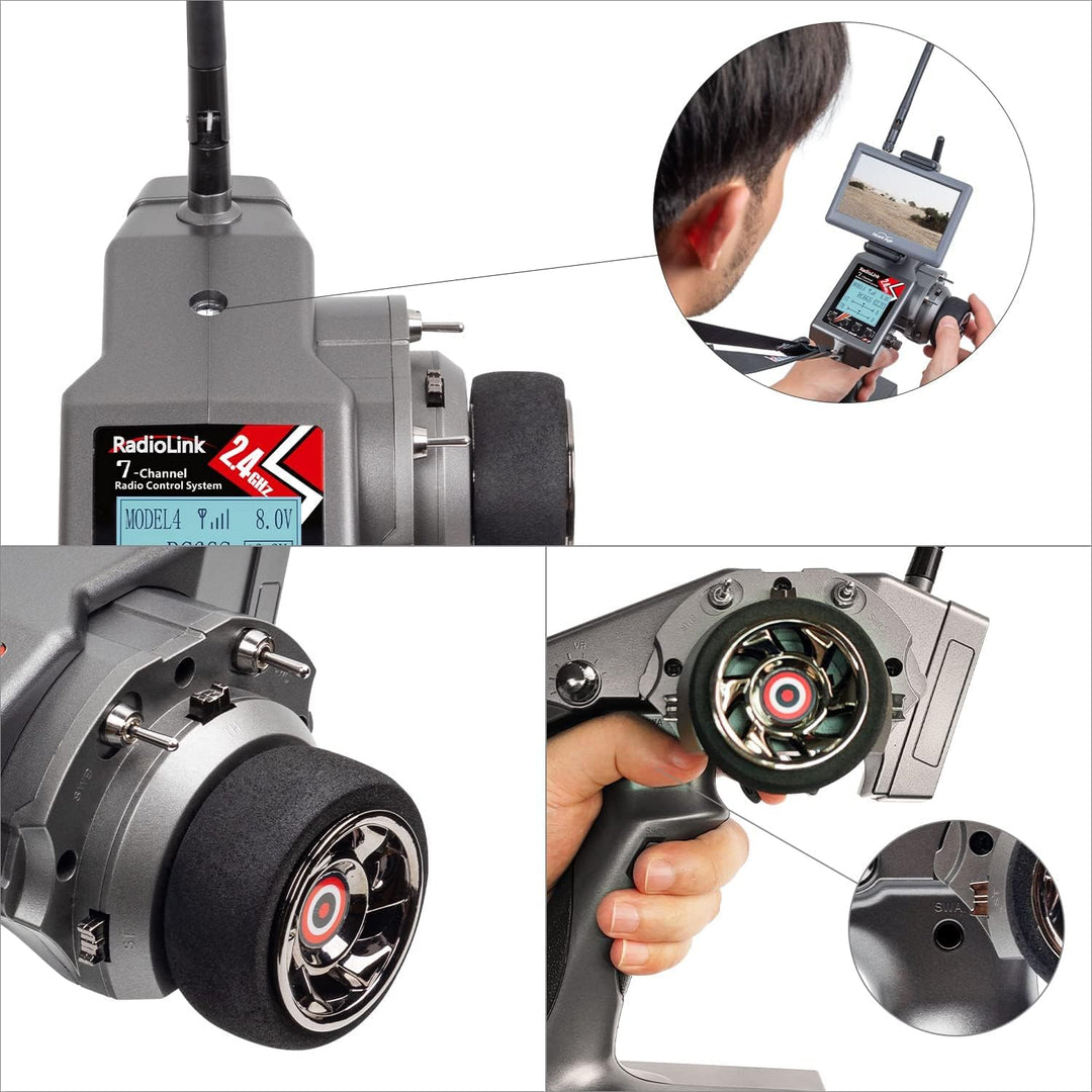 Radiolink RC6GS V3 7 Kanäle 2.4GHz RC Sender mit 2 Stück Empfängern R7FG, Gyro Telemetrie integriert