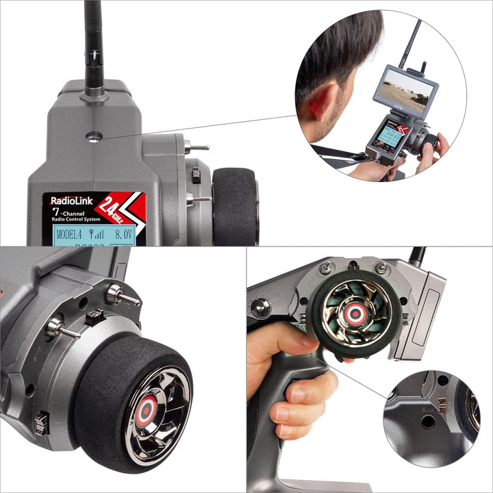 Radiolink RC6GS V3 7 Kanäle 2.4GHz RC Sender mit 2 Stück Empfängern R7FG, Gyro Telemetrie integriert