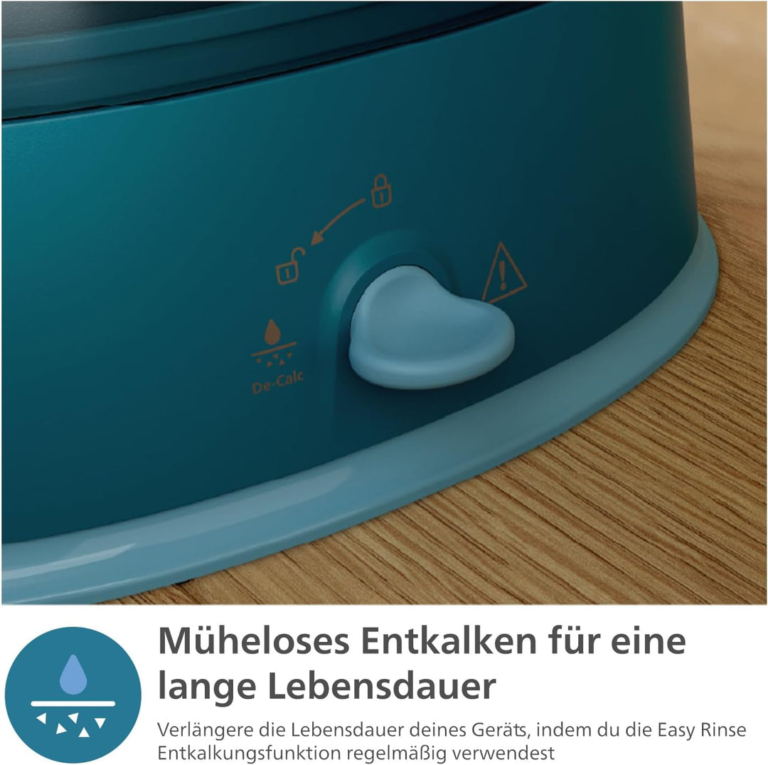 Philips Dampfglätter -1800 W,1,8-Liter-Wassertank, 3 Dampffunktionen, integriertes StyleBoard, einfa
