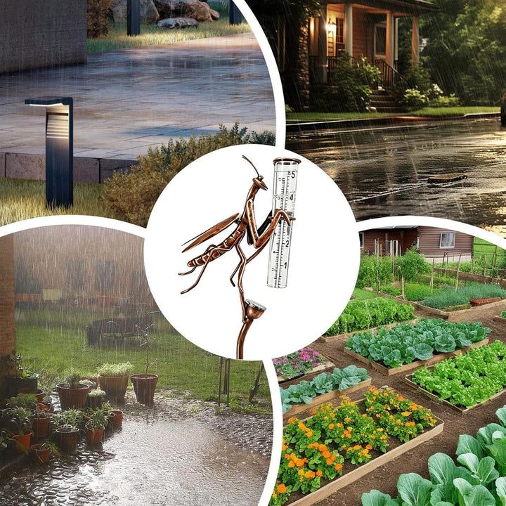 Wassermessgerät Regen, Iron Mantis Solar, professioneller Regenmesser, 61 x 10,3 x 4,5 cm, mit Ausse