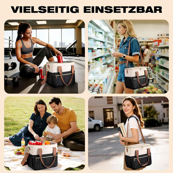 ISEYOU Kühltasche, Lunchtasche mit Weiter Öffnung, Grosse Auslaufsichere Lunch Bag Damen Herren mit