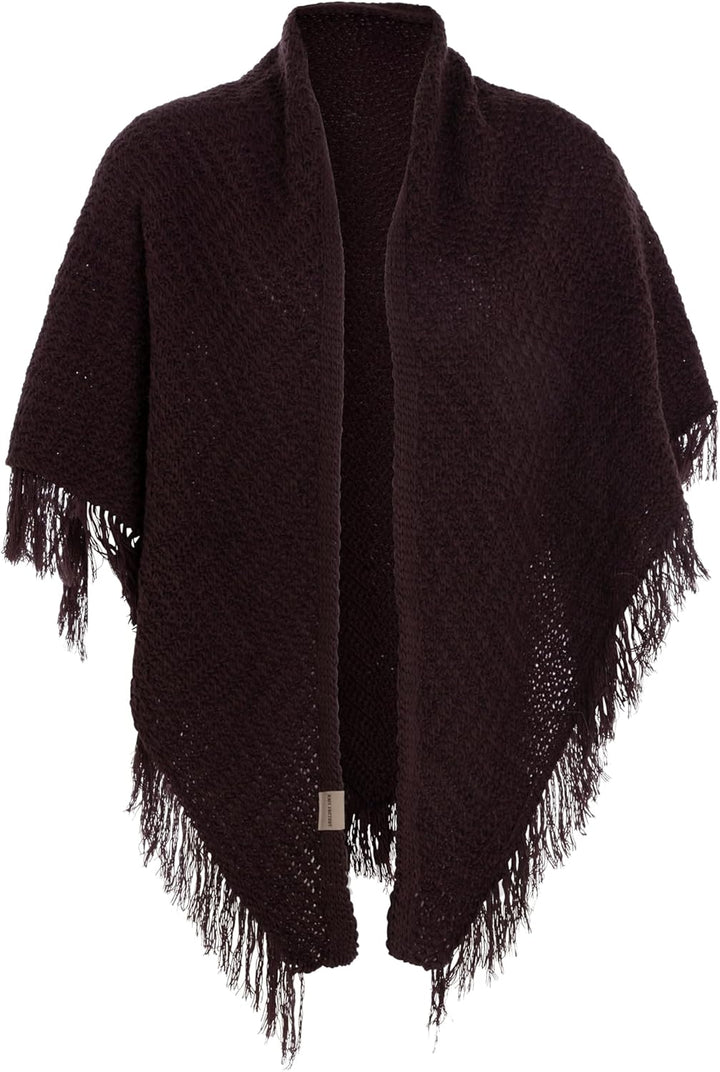 KNIT FACTORY - Dreiecksschal Amber - Damen Strickschal mit Wolle - Umschlagtuch für den Herbst und W