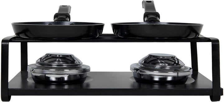 Mini Raclette Set ohne Strom - für 2 Personen - Tischgrill mit 2 Pfannen - Camping Festival Picknick