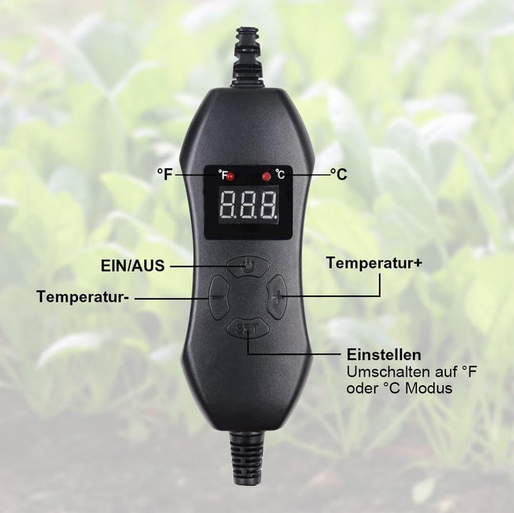 Begonia 50W Heizmatte Pflanzen mit Thermostat, Indoor Gewächshaus Heizkissen für 52,5 x 25cm, Wärmem