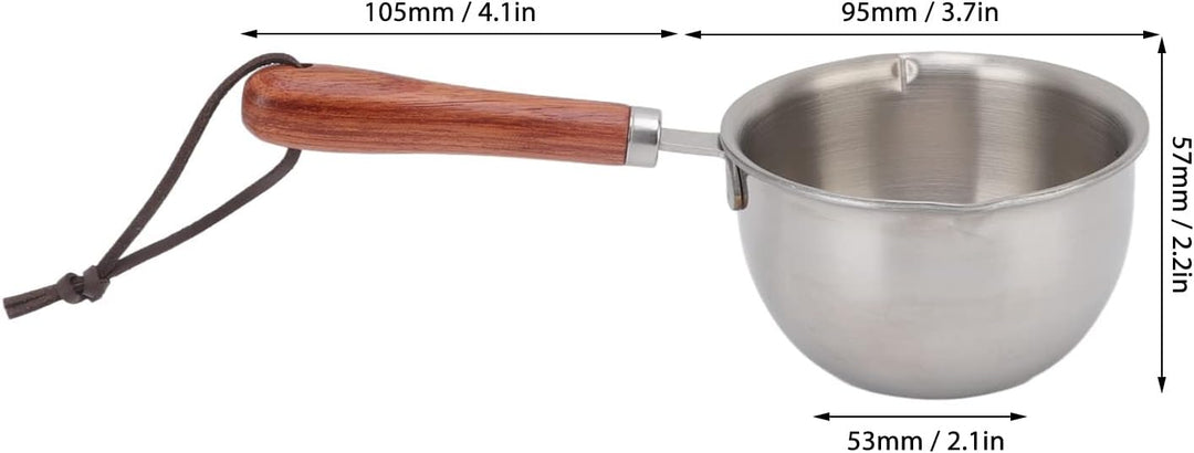 Mini Stielkasserolle, Edelstahl Butterwärmer, Kaffee Milch Wärmer Topf, Mini Kochtopf mit Doppelausl