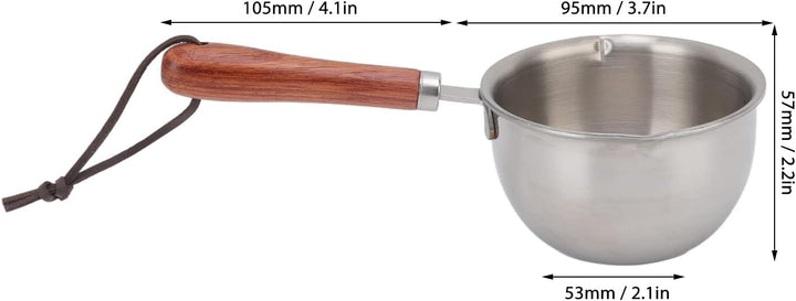 Mini Stielkasserolle, Edelstahl Butterwärmer, Kaffee Milch Wärmer Topf, Mini Kochtopf mit Doppelausl
