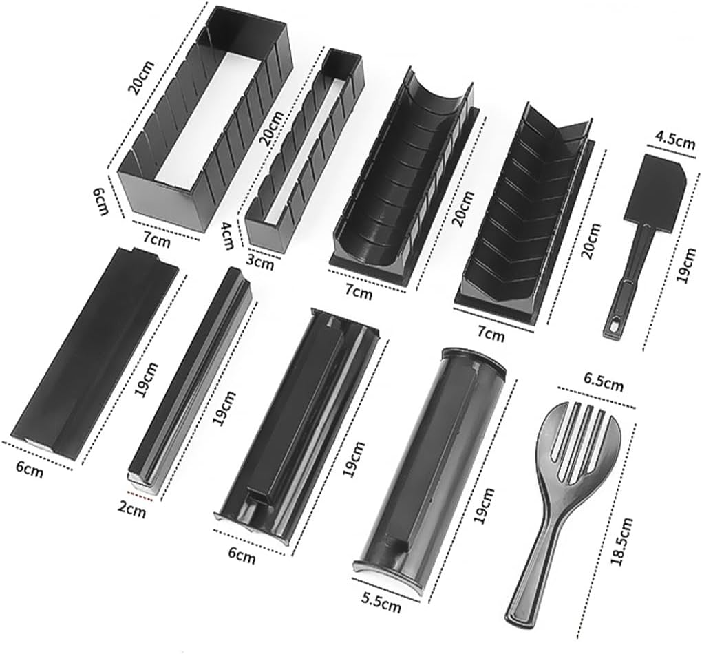 10 Stück Sushi Maker Kit Sushi Maker Kunststoff Premium Set Sushi Tool Set Sushi Reisrolle Formforme