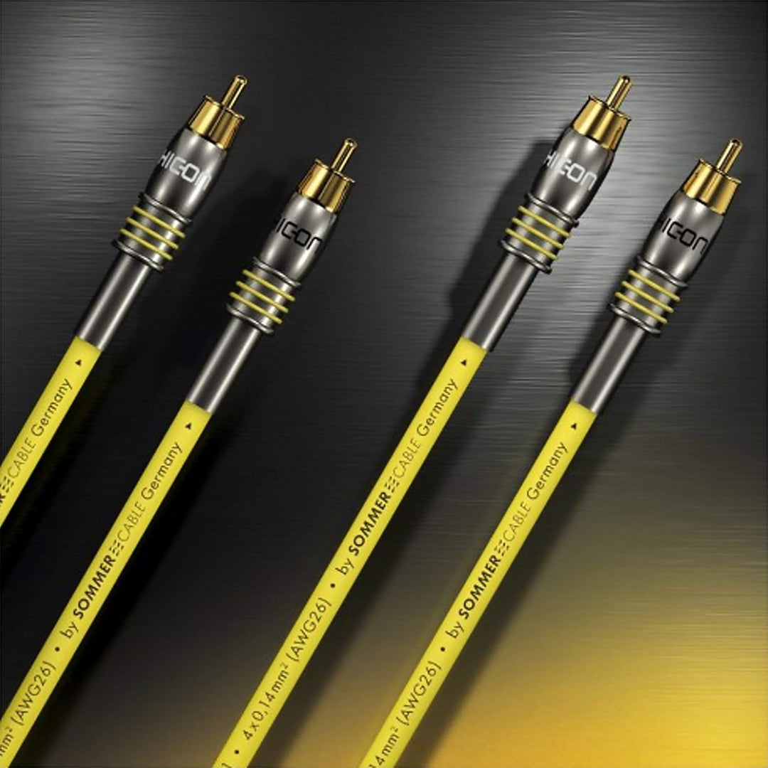 SOMMER CABLE "EPILOGUE" 1m Cinch NF/ Phonokabel High End HICON Stereo 2 x 1,00m | EP3F-0100 1m Gelb,