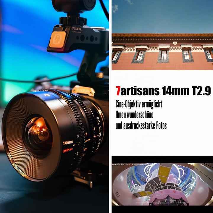 7artisans 14mm T2.9 Full-Frame 114°Weitwinkelobjektiv,Kompatibel für Panasonic S1 S1H S5,Leica SL SL