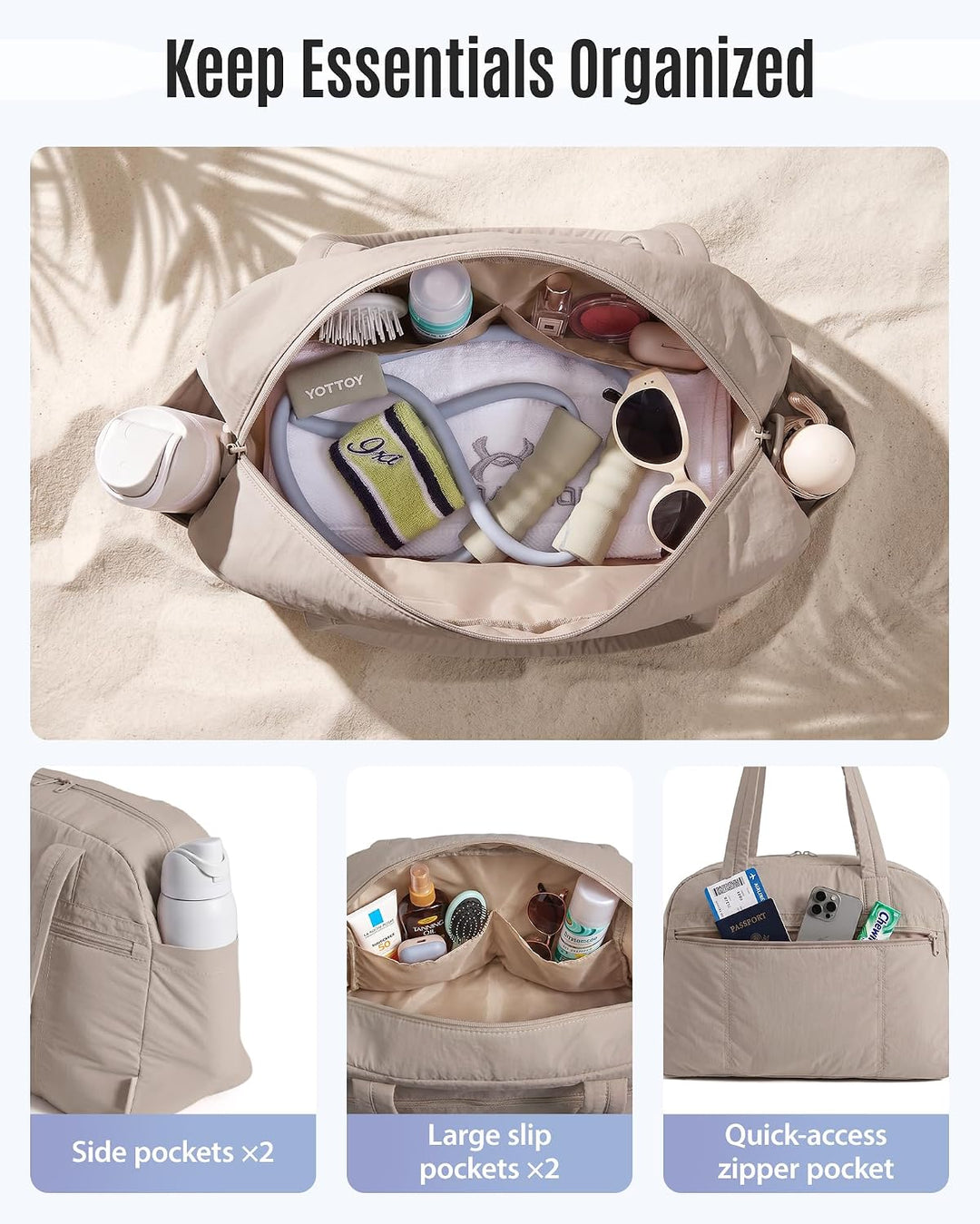 LIGHT FLIGHT Reisetasche Handgepäck Tasche Leichte Sporttasche Mit Kulturbeutel, 20L Travel Duffle G