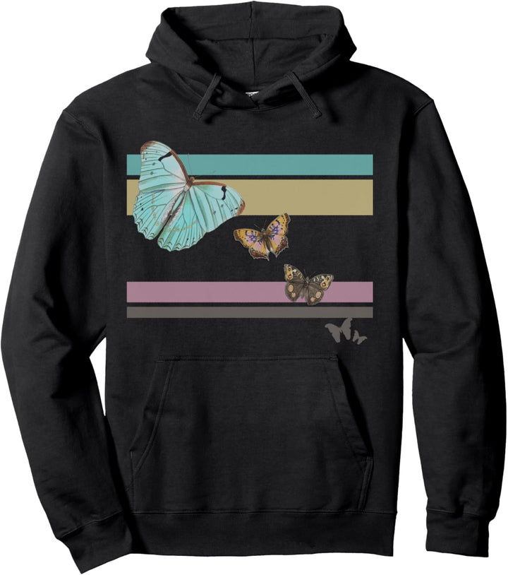 Schmetterlinge Pastellfarben Ästhetische Colorblock-Grafik Pullover Hoodie