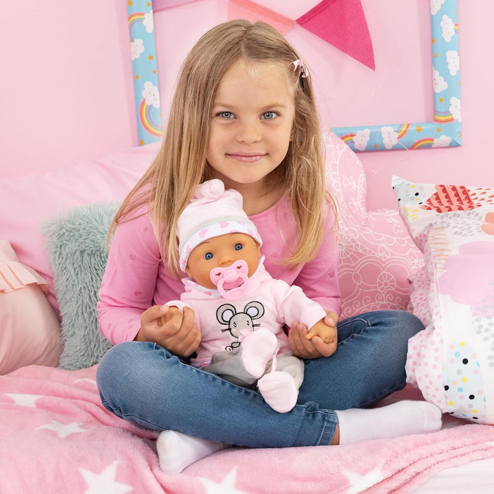 Bayer Design 93844AA Puppe Lisa Magic Eyes, bewegt die Augen, mit Babylauten, interaktiv, sprechend,