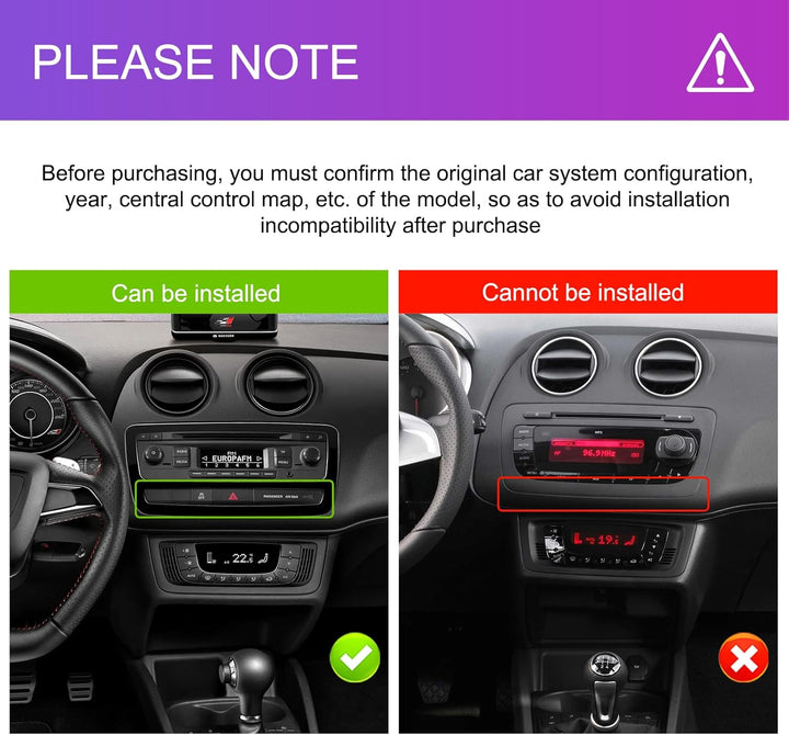 Rimoody 4G+64G Android Autoradio für Seat Ibiza 2012-2015 9 Zoll IN-Cell HD Wireless Carplay Autorad