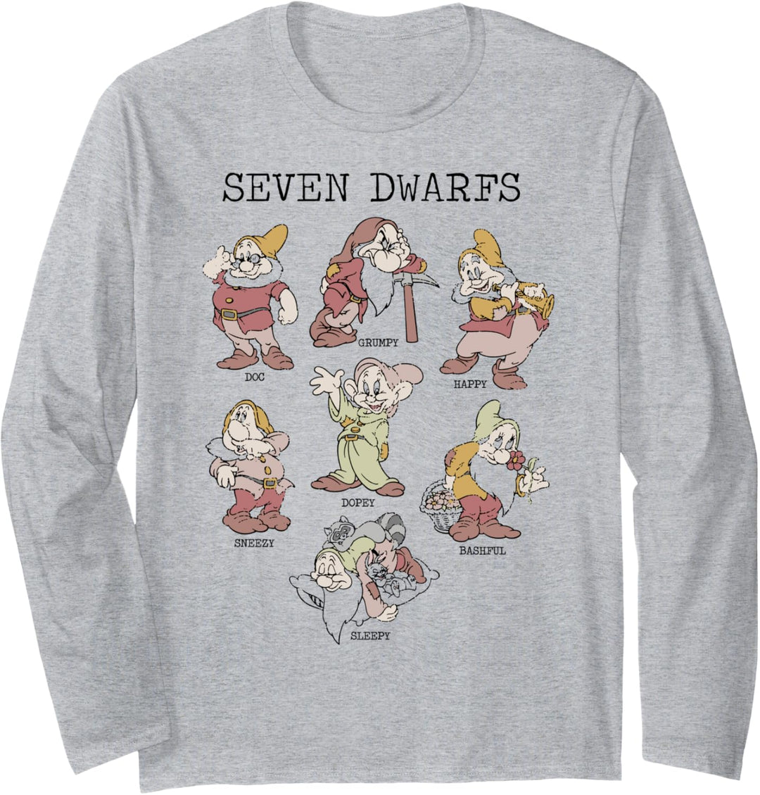 Disney Snow White Seven Dwarfs Portraits Langarmshirt
