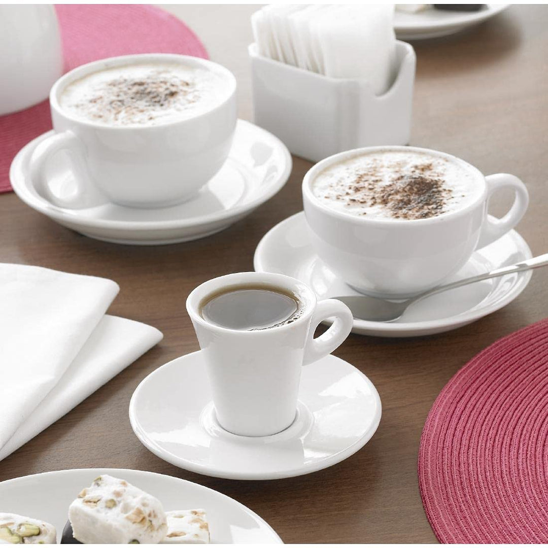 Olympia Whiteware Espressotassen Set 60 ml (12 Stück), Weiss, Porzellan, passend für Untertasse Y112