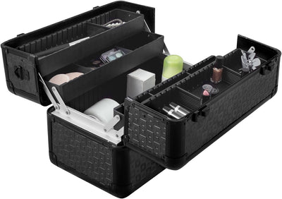 anndora Beauty Case Alu Kosmetikkoffer Schminkkoffer Werkzeugkoffer - Braun Karo Fs02 Braun /