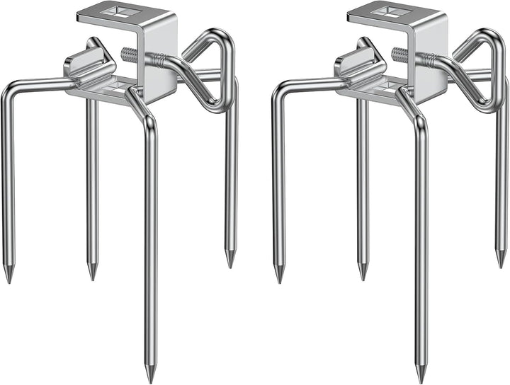 Onlyfire BRF-6102 Edelstahl Rotisserie Fleischklammer Fleischnadel, für 10MM und 8MM quadratischen D
