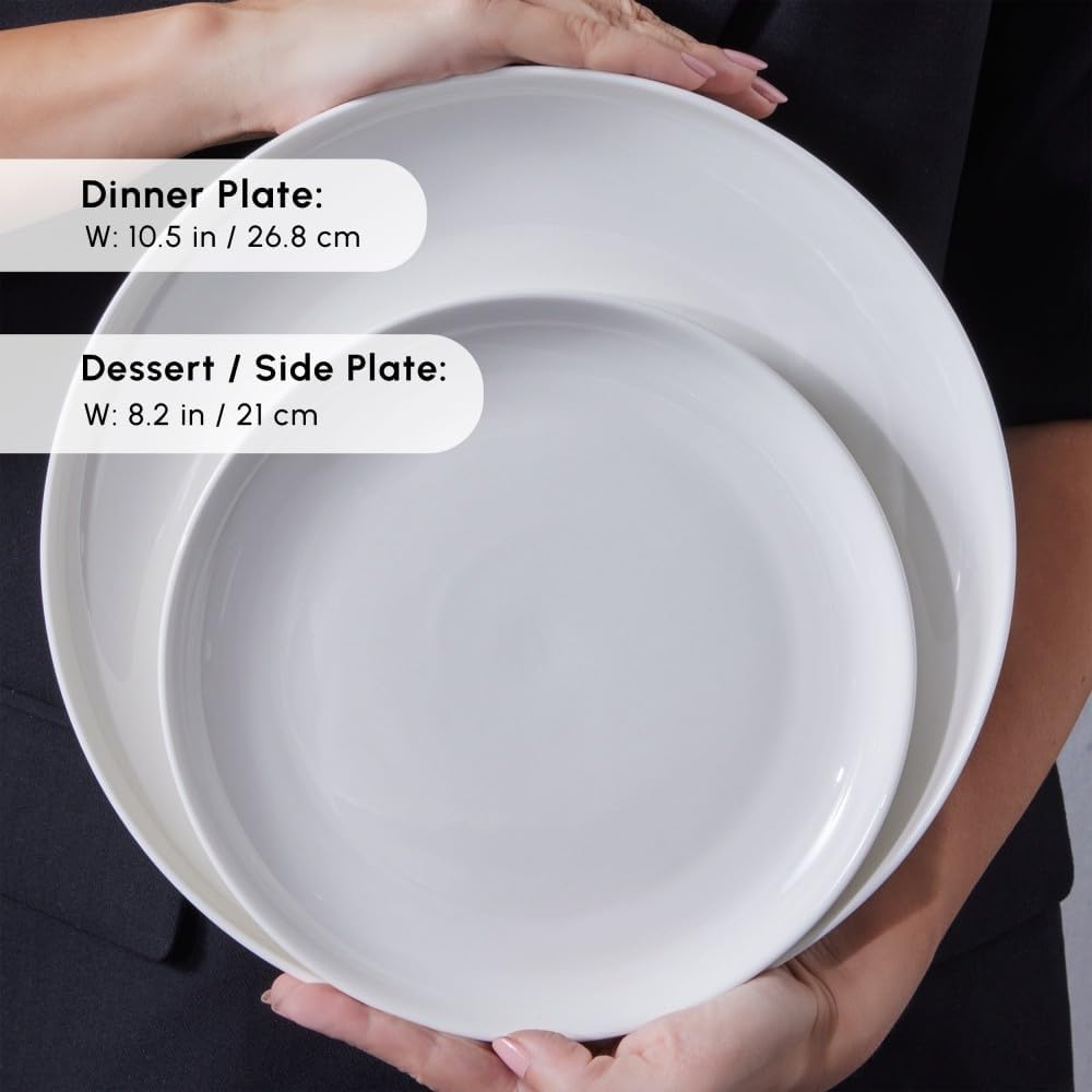 Karaca Streamline Favaro Service de Table Geschirr Set, 53 Tlg, Geschirrset 12 Personen aus Bone Chi