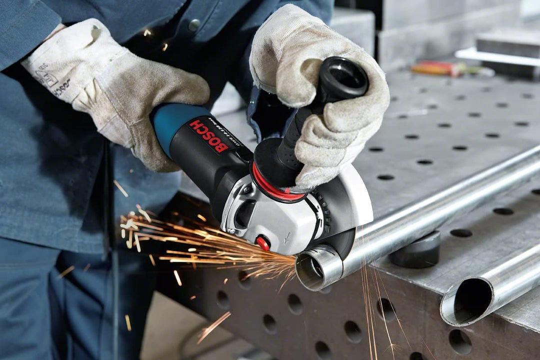 Bosch Professional Winkelschleifer GWS 14-125 S (1.400 Watt, Zusatzhandgriff, Schutzhaube, anklippba