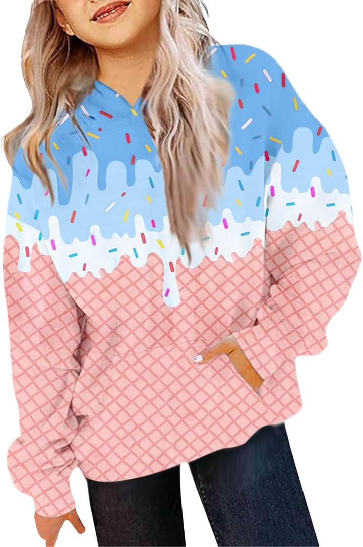 Generisch Pullis Damen Teenager Süsse Hoodies für Teenager-Mädchen, Trendige, adrette Kapuzenpullove