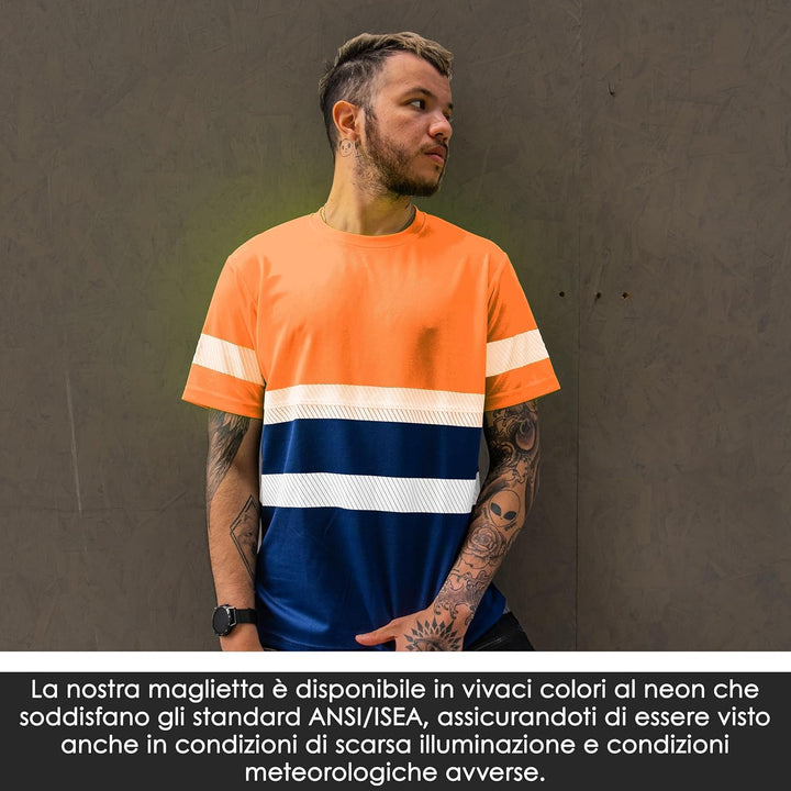 Apparel Warnschutz-T-Shirt – Reflektierendes Warn-Shirt – Warn-Shirt – Sicherheits-T-Shirt – Arbeits