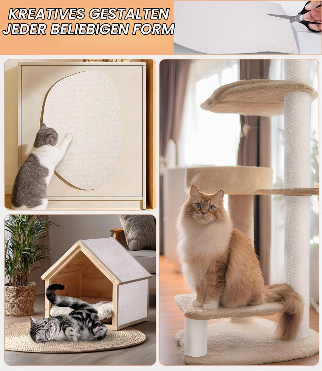 Selbstklebende Kratzschutzmatte für Sofa &amp; Wand, 40x300 cm kratzschutz Sofa Katze - Trimmbarer Schut