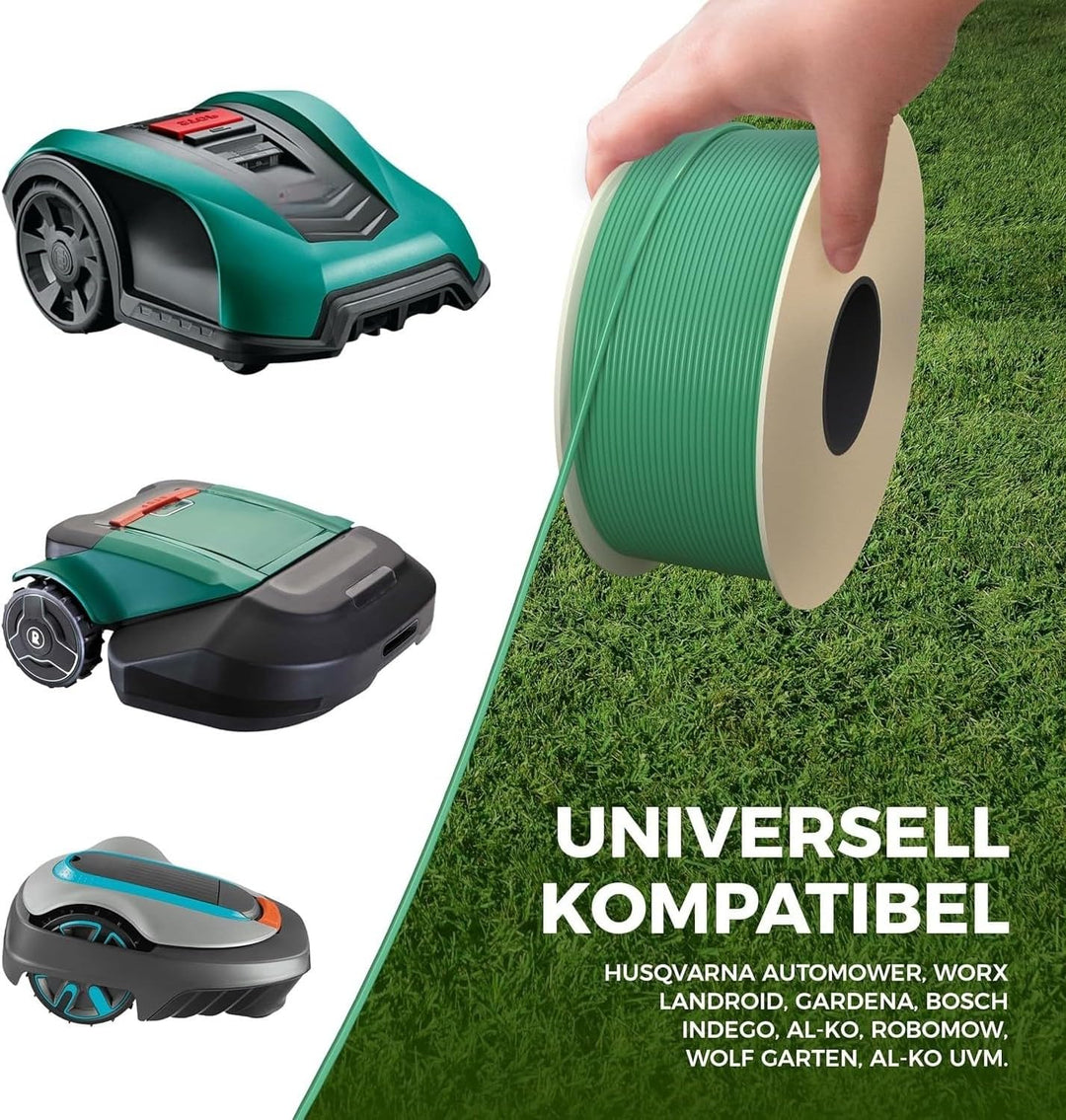 kanoo® Universal Begrenzungskabel für Mähroboter – Begrenzungsdraht für Rasenroboter – Premium Mähro