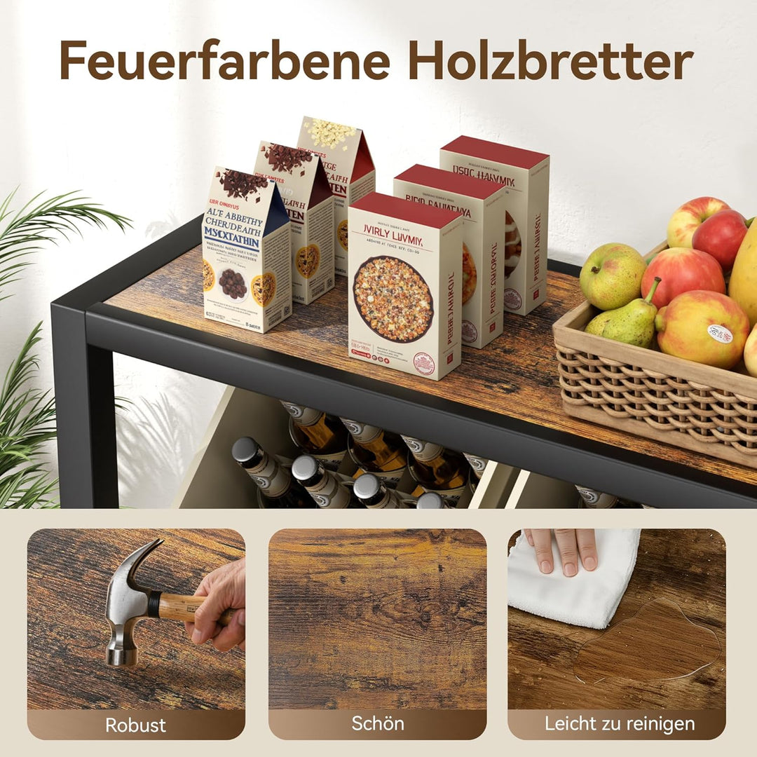 pickpiff 6 Kästen Getränkekistenregal mit Ablage - Schwarz Metall Getränkeregal, Stabil & Platzspare