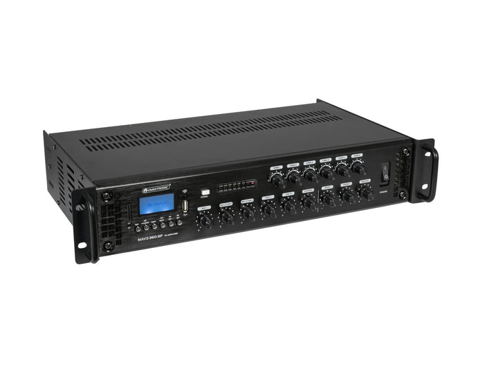 OMNITRONIC MAVZ-360.6P ELA-Mischverstärker | 6-Zonen-ELA-Mono-Mischverstärker, MP3-Player &amp; IR-FB, Z