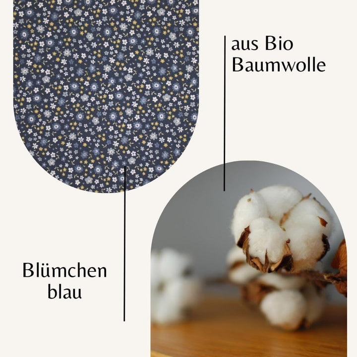 Bio-Bio Augenkissen Augentrost & Leinsamen "Blümchen-blau" zur Entspannung, zum Kühlen, erwärmen ode