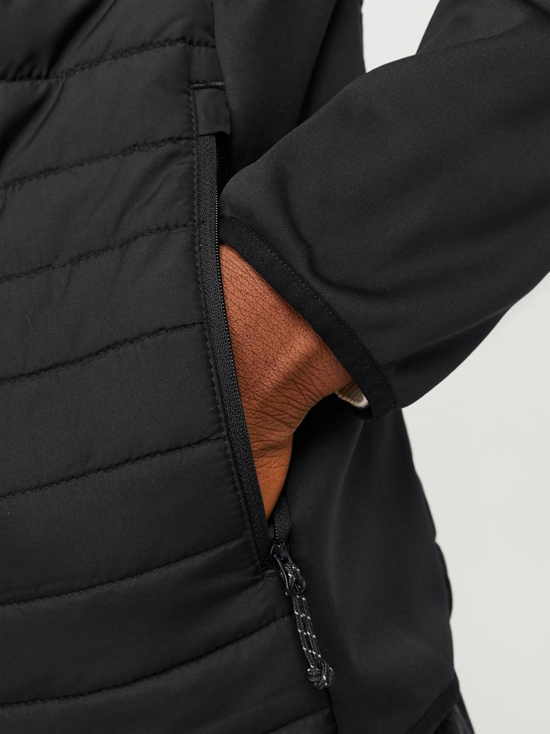 JACK & JONES Herren Jjemulti Quilted Collar Noos Steppjacke L Black/Detail:set-in Sleeves, L Black/D