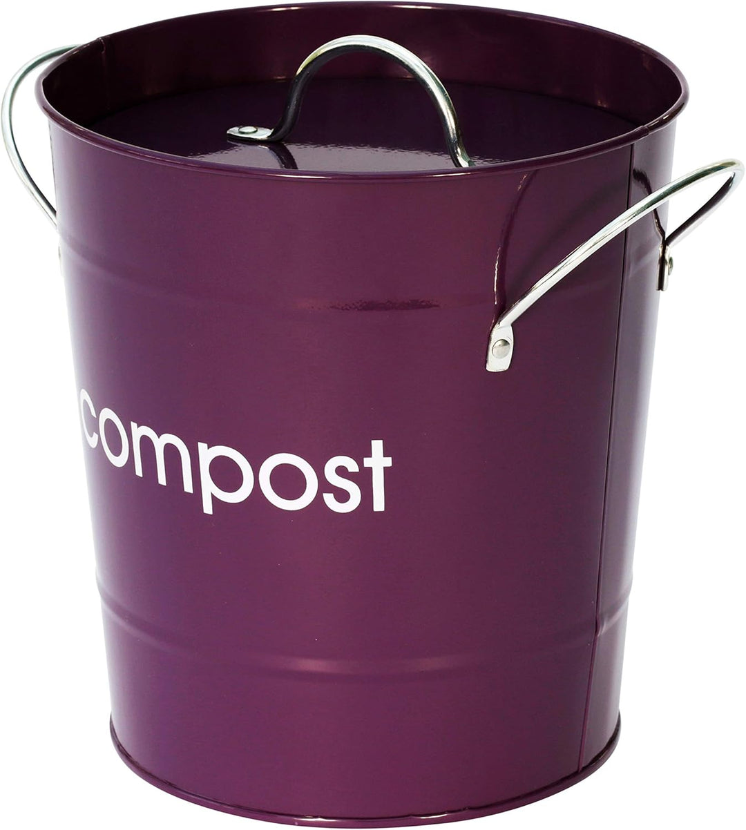 Komposteimer aus verzinktem Stahl (pulverbeschichtet) mit Zink-Griffen, Inneneimer aus Kunststoff, v