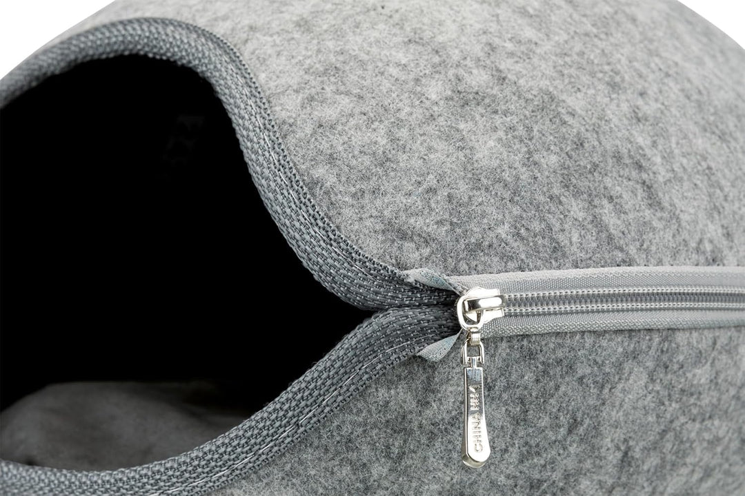 Trixie 36316 Kuschelhöhle Luna, Filz, 40 × 24 × 46 cm, hellgrau
