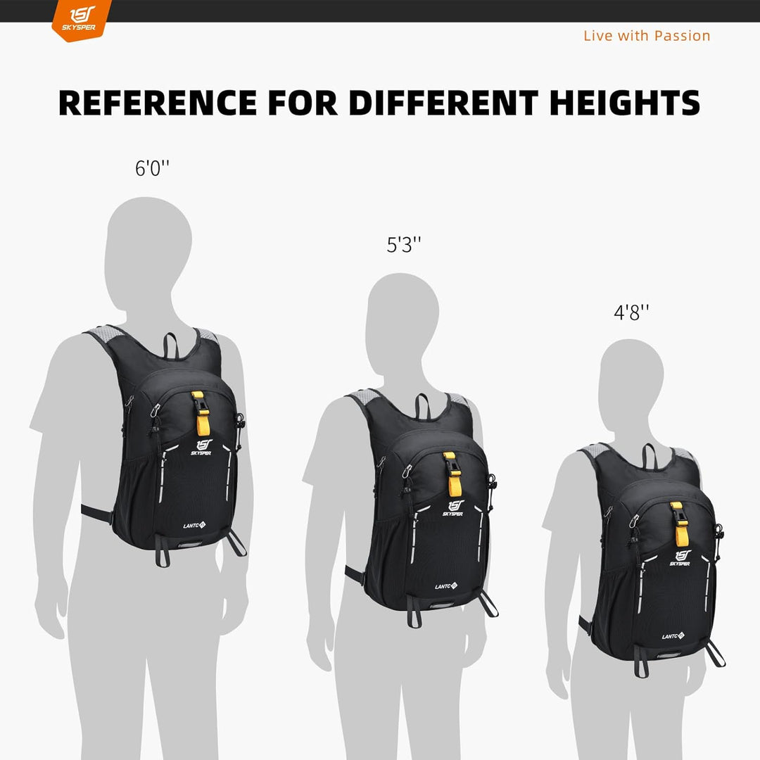 SKYSPER Wanderrucksack 15L Rucksack Herren Klein Tagesrucksack Leichter Trekkingrucksack für Wandern