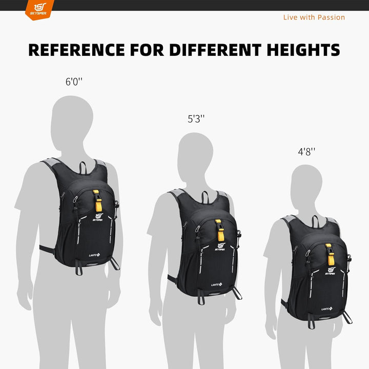 SKYSPER Wanderrucksack 15L Rucksack Herren Klein Tagesrucksack Leichter Trekkingrucksack für Wandern