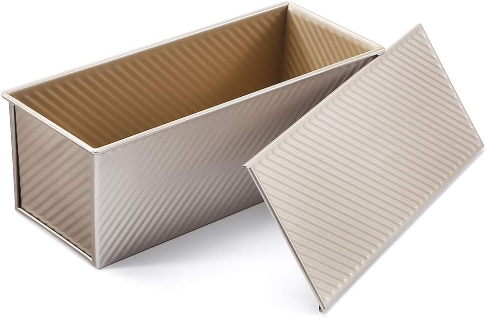 Monfish Brotbackformen Toast Brot Backform Pullman Laib Pfanne Brot Laib Dose mit verschiebbarem Dec