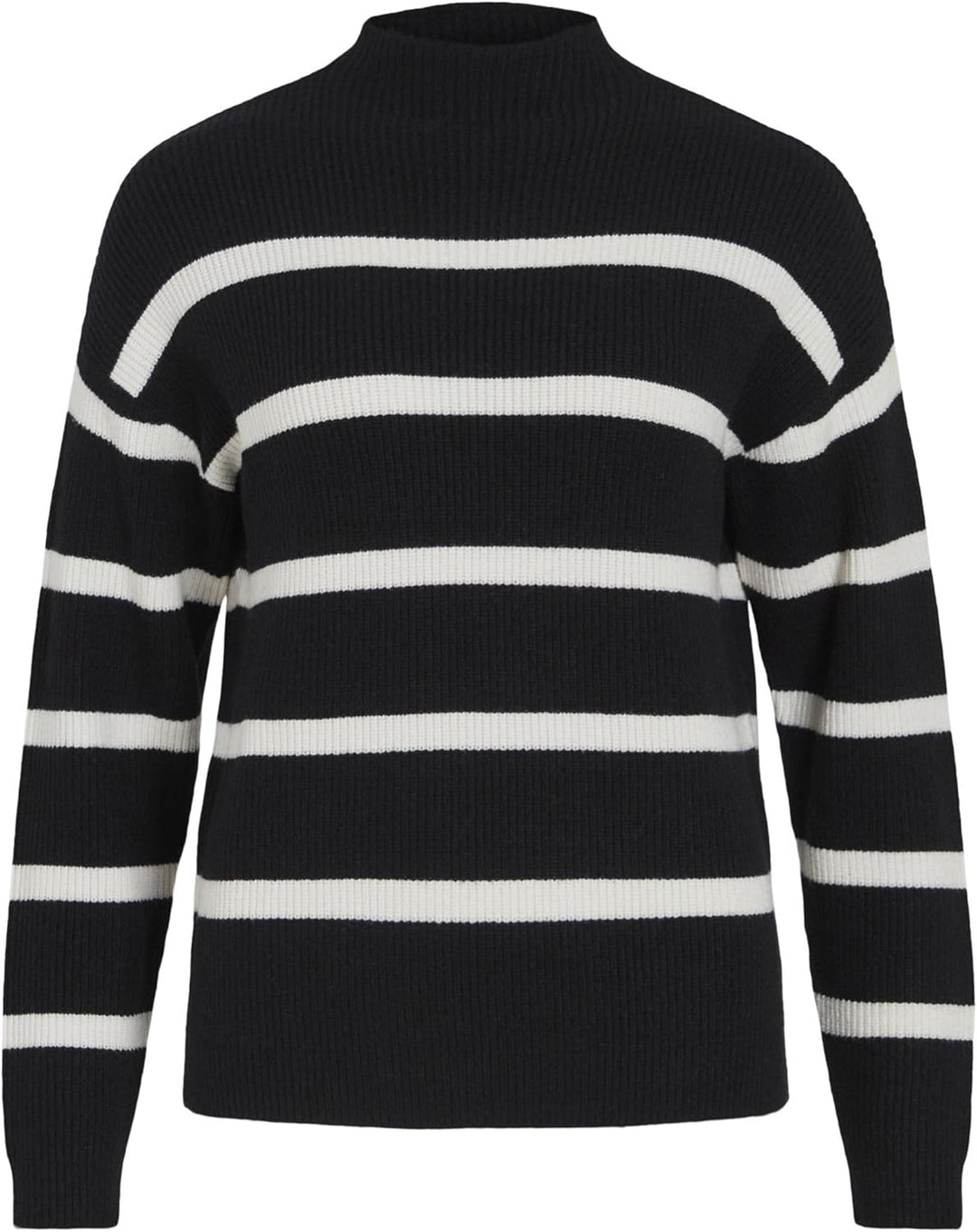 Vila Damen Strickpullover XS Black/Stripes:white Alyssum, XS Black/Stripes:white Alyssum