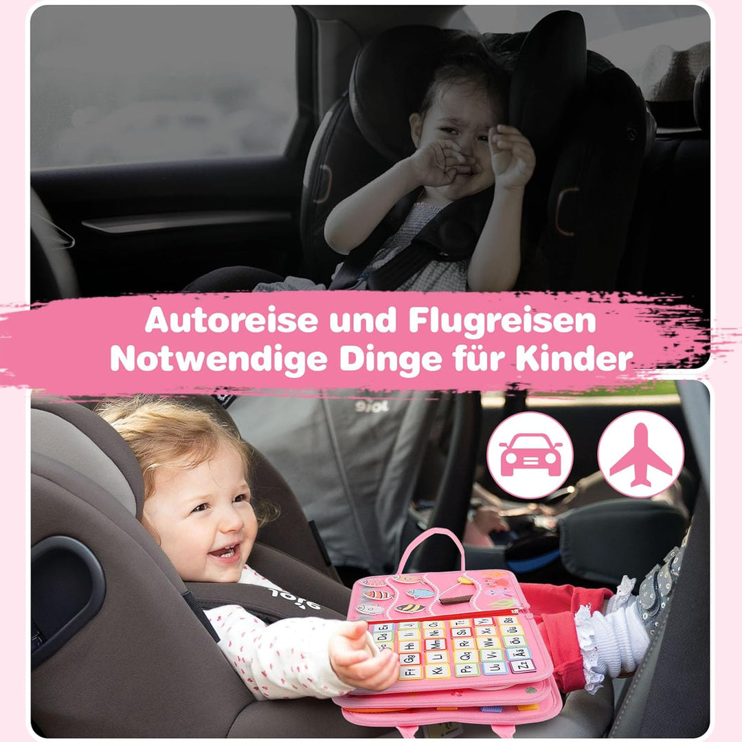 JHkim Busy Board Deutsch Montessori Spielzeug ab 1 2 3 4 Jahr Junge Mädchen, Baby Sensorik Geschenk