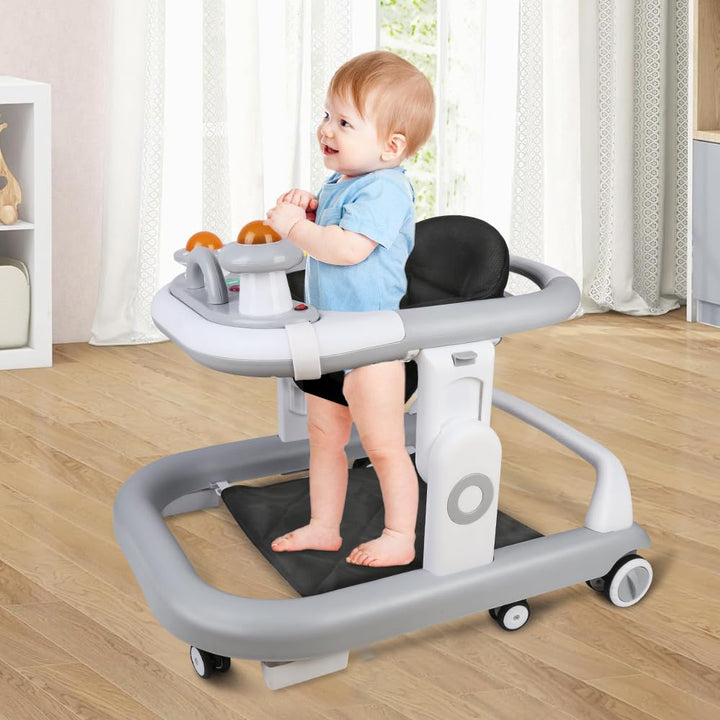 OHMG Babywalker Lauflernwagen, 5 in 1, Lauflernwagen, Wippfunktion, Babywippe mit Rollen, Licht, Mus