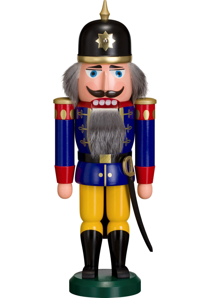 Seiffener Volkskunst echt Erzgebirge Nussknacker Soldat 37 cm (blau), Blau
