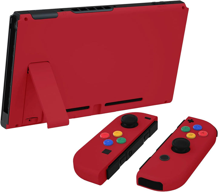 eXtremeRate Hülle Case für Nintendo Switch Joycon/Konsole, Rückgehäuse&Kickstand für Switch Console,