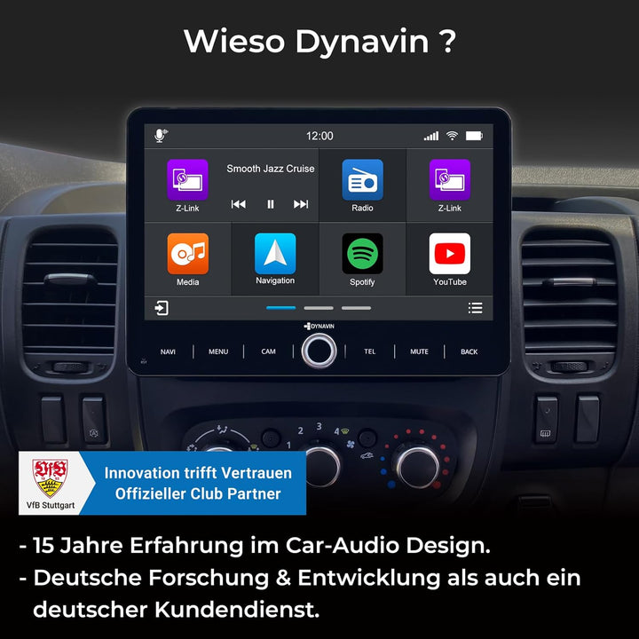 DYNAVIN Android Autoradio Navi für Renault Trafic 3 Opel Vivaro FIAT Talento, 10,1 Zoll Radio mit Wi