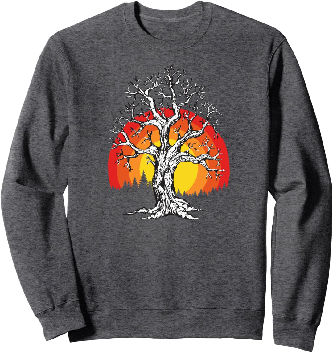 Vintage Tree & Sun Outdoor & Nature 80s Hipster Graphic Sweatshirt