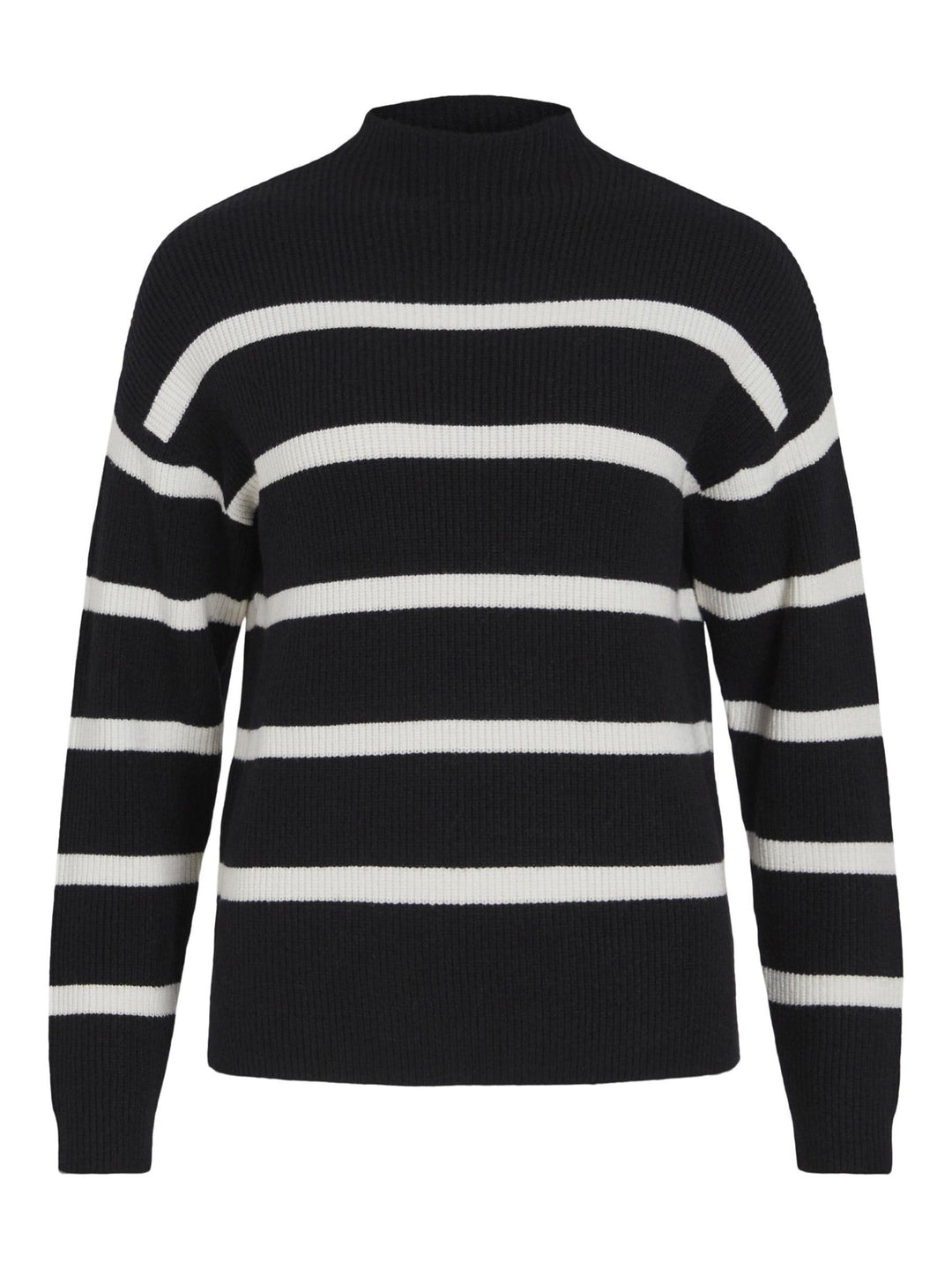Vila Damen Strickpullover XS Black/Stripes:white Alyssum, XS Black/Stripes:white Alyssum