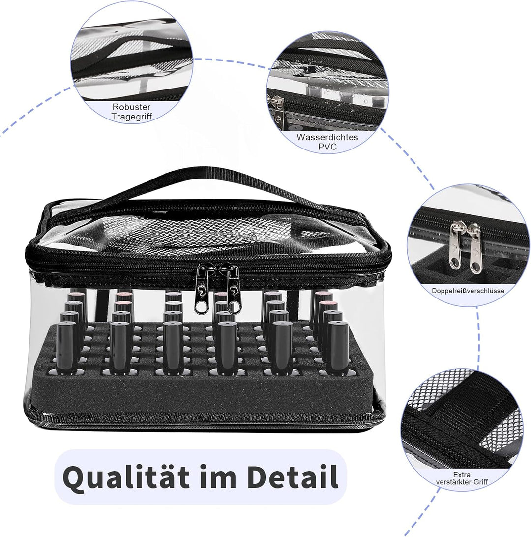 Nagellack Aufbewahrung für 30 Flaschen,Transparenter Nagellack Organizer & Kosmetikkoffer aus spritz