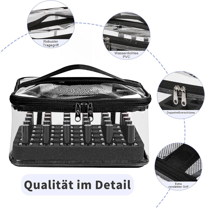 Nagellack Aufbewahrung für 30 Flaschen,Transparenter Nagellack Organizer & Kosmetikkoffer aus spritz