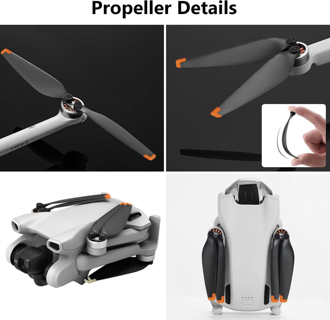 Bocguy 16 Pcs Drohne Mini 3/4 Pro Propeller, Propeller für Mini 3/4 Pro Zubehör Drohnenersatz mit 24