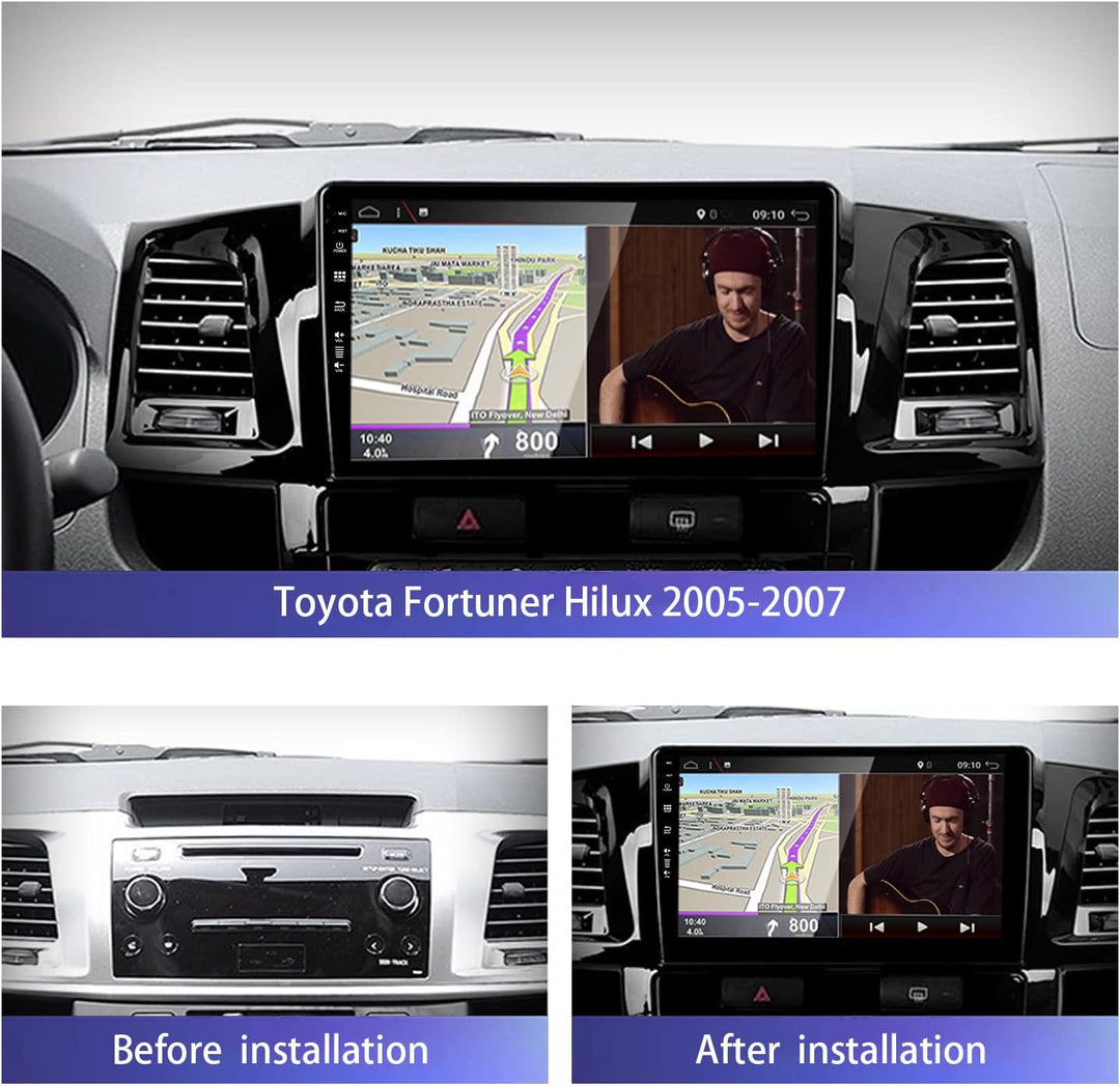 YUNTX [4GB+64GB] Android 12 Autoradio für Toyota Fortuner Hilux 2005-2007-2 Din-[Integriertes Wirele