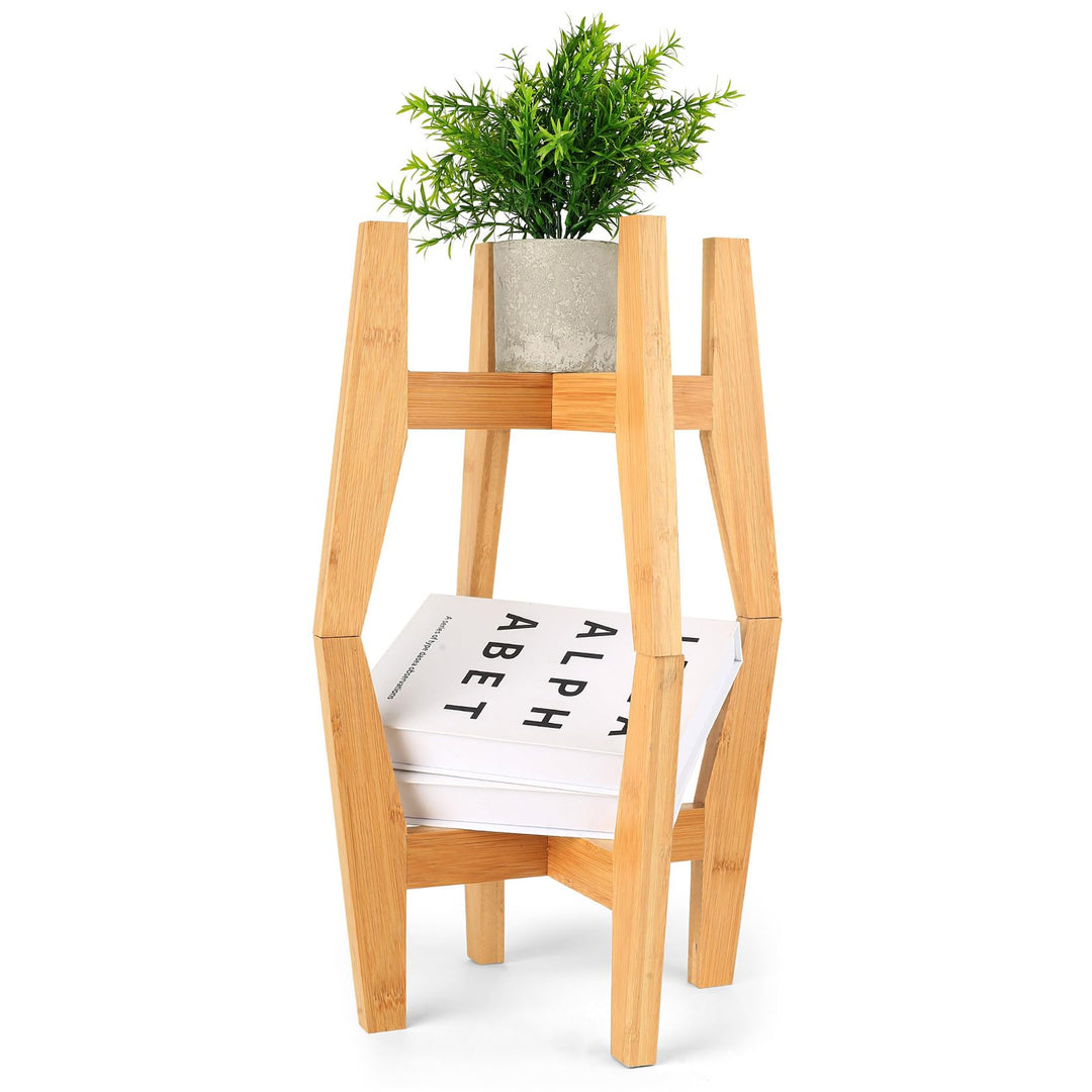 bayidun Pflanzenständer, Pflanzenhocker Holz Blumentopf Ständer, Verstellbare Blumenständer Holz, st
