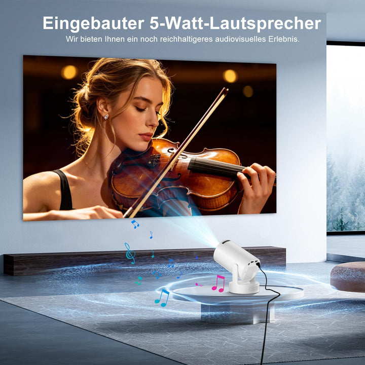 2026 Salange Mini Beamer 4K 1080P Unterstützt,Smart Projektor Android 14.0 | Tragbarer Beamer mit Wi